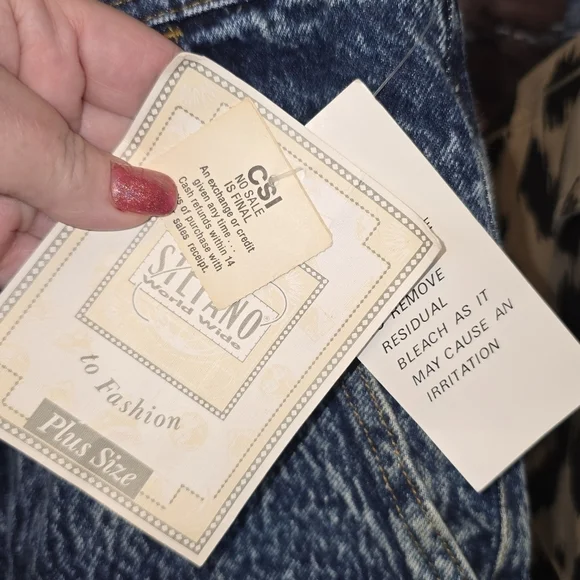 Vintage NWT Stefano World Wide 80's Acid Wash Yoke Front Baggy Jeans NWT Size 18 - Picture 11 of 12